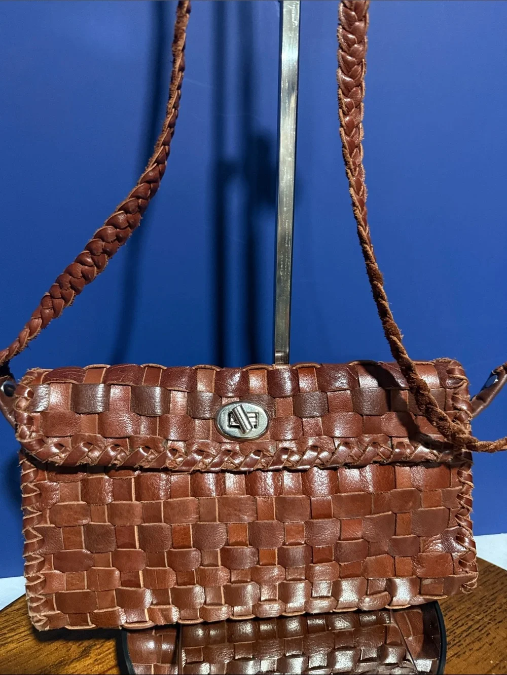 Woven Leather Crossbody Bag